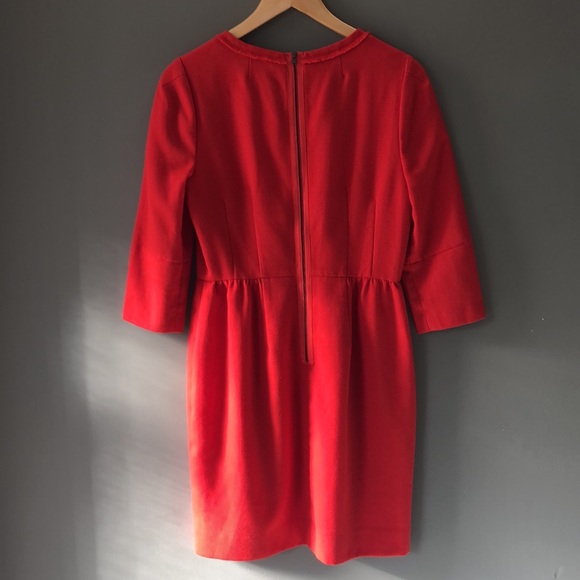 J. Crew Teddie Wool Blend Red Sheath Dress 6 - Picture 8 of 15